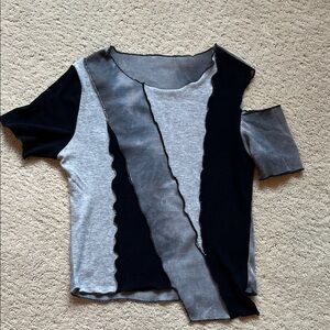 Stylish Black and Gray Women's Top
